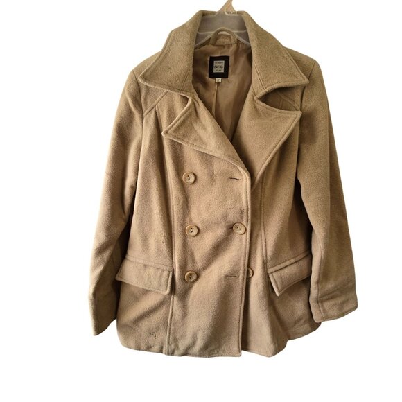 Old Navy Womens Double-Breasted Pea Coat Beige Size S Wool Blend - Picture 4 of 4